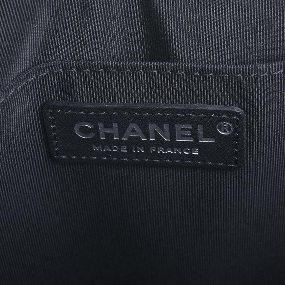 CHANEL Leather Matelasse Coco Mark Chain Tote Bag Black Ladies - Picture 7 of 10